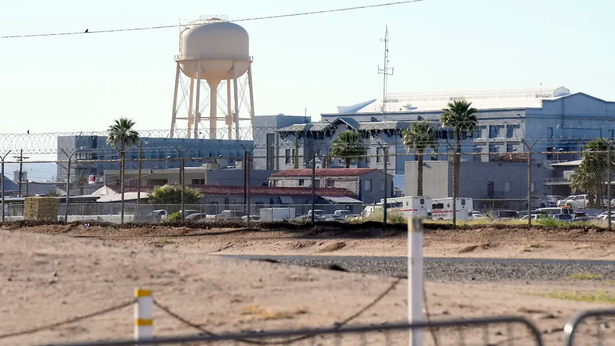 The state prison is seen early, Wednesday, May 11, 2022 in Florence, Ariz. Inmate Clarence Dixon is scheduled to die by lethal injection Wednesday inside the state prison for his murder conviction in the killing of 21-year-old Arizona State University student Deana Bowdoin in 1978. Dixon will become the first person to be executed in the state after a nearly eight-year hiatus in its use of the death penalty. (AP Photo/Rick Scuteri)