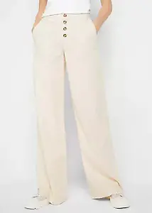 Palazzo-Hose mit Leinen mit extra langem Bein