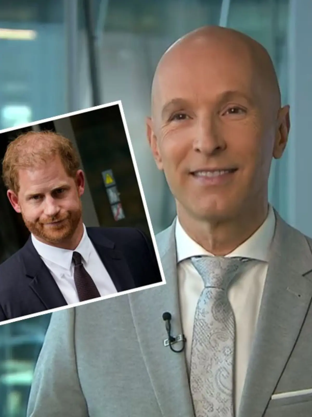 Collage von Prinz Harry und Michael Begasse.
