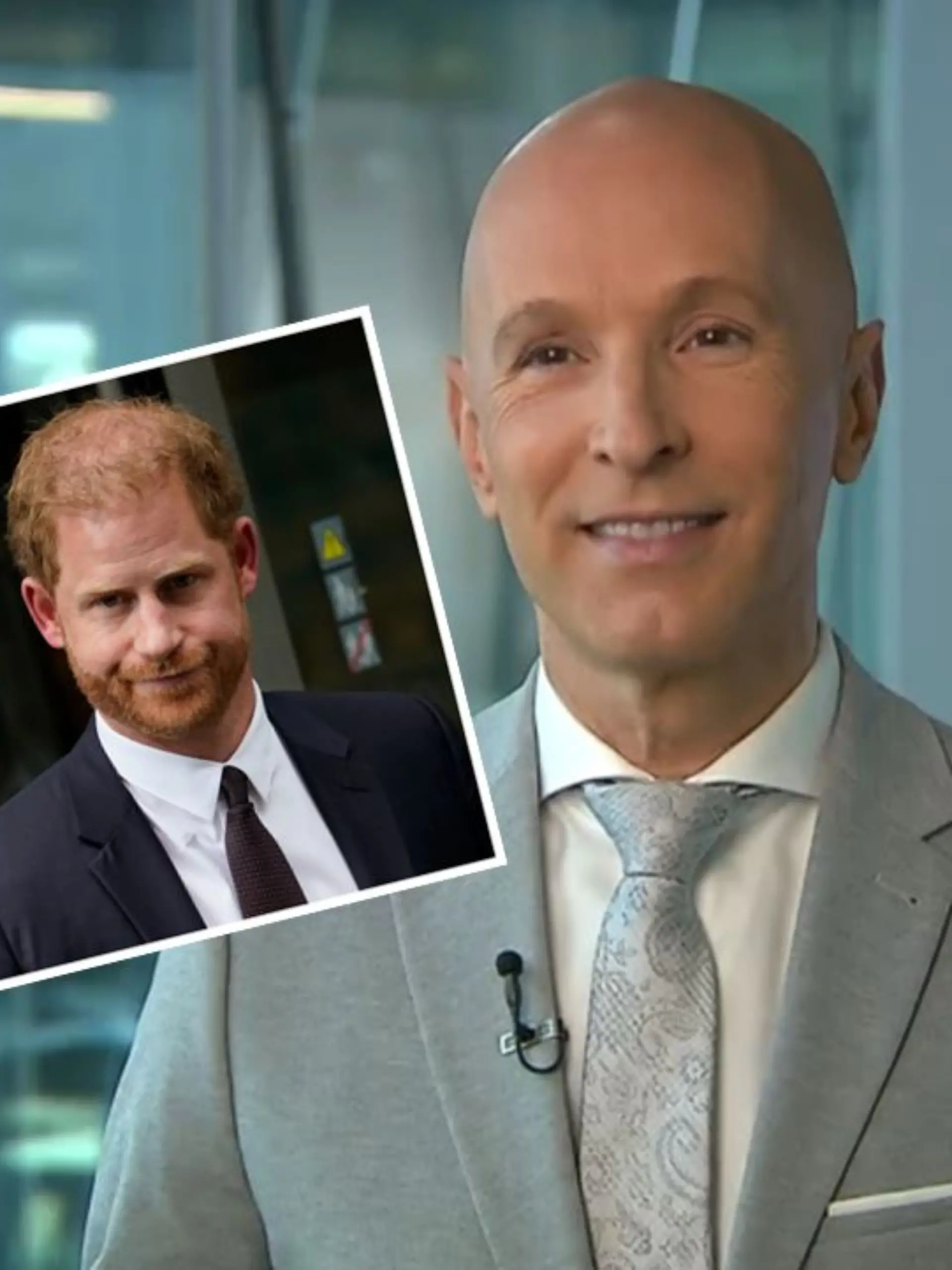 Collage von Prinz Harry und Michael Begasse.