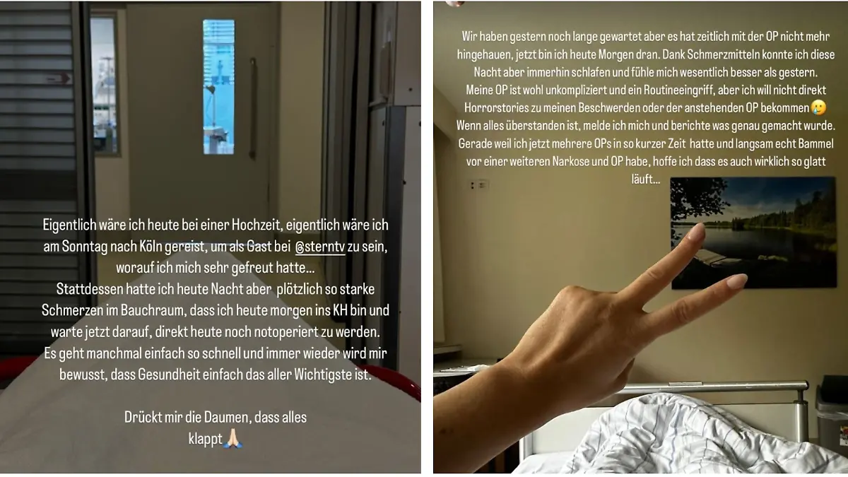 Nadine Klein meldet sich aus dem Krankenhaus bei ihren Fans