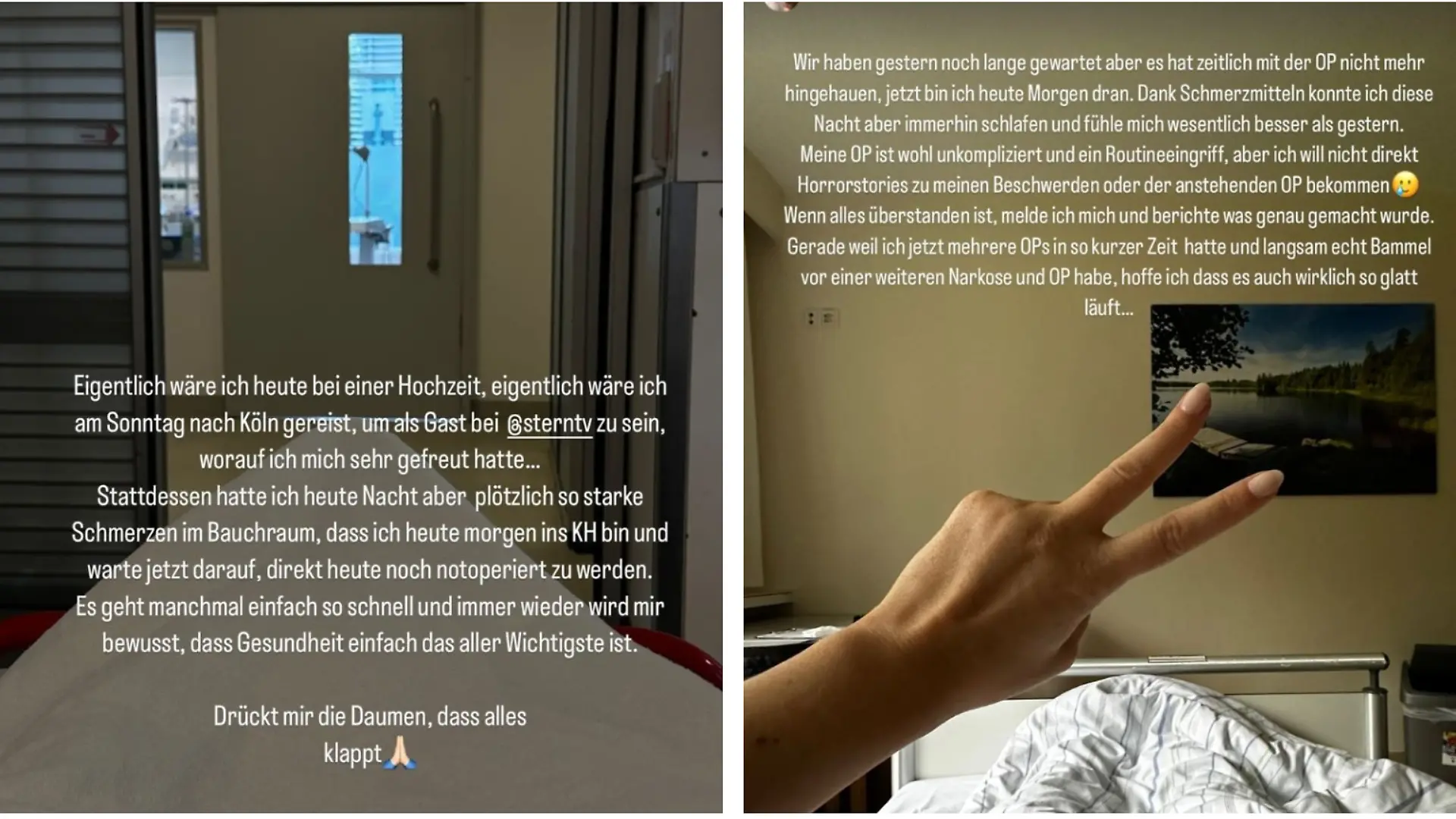 Nadine Klein meldet sich aus dem Krankenhaus bei ihren Fans