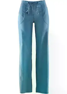 Leinen-Hose mit weitem Bein