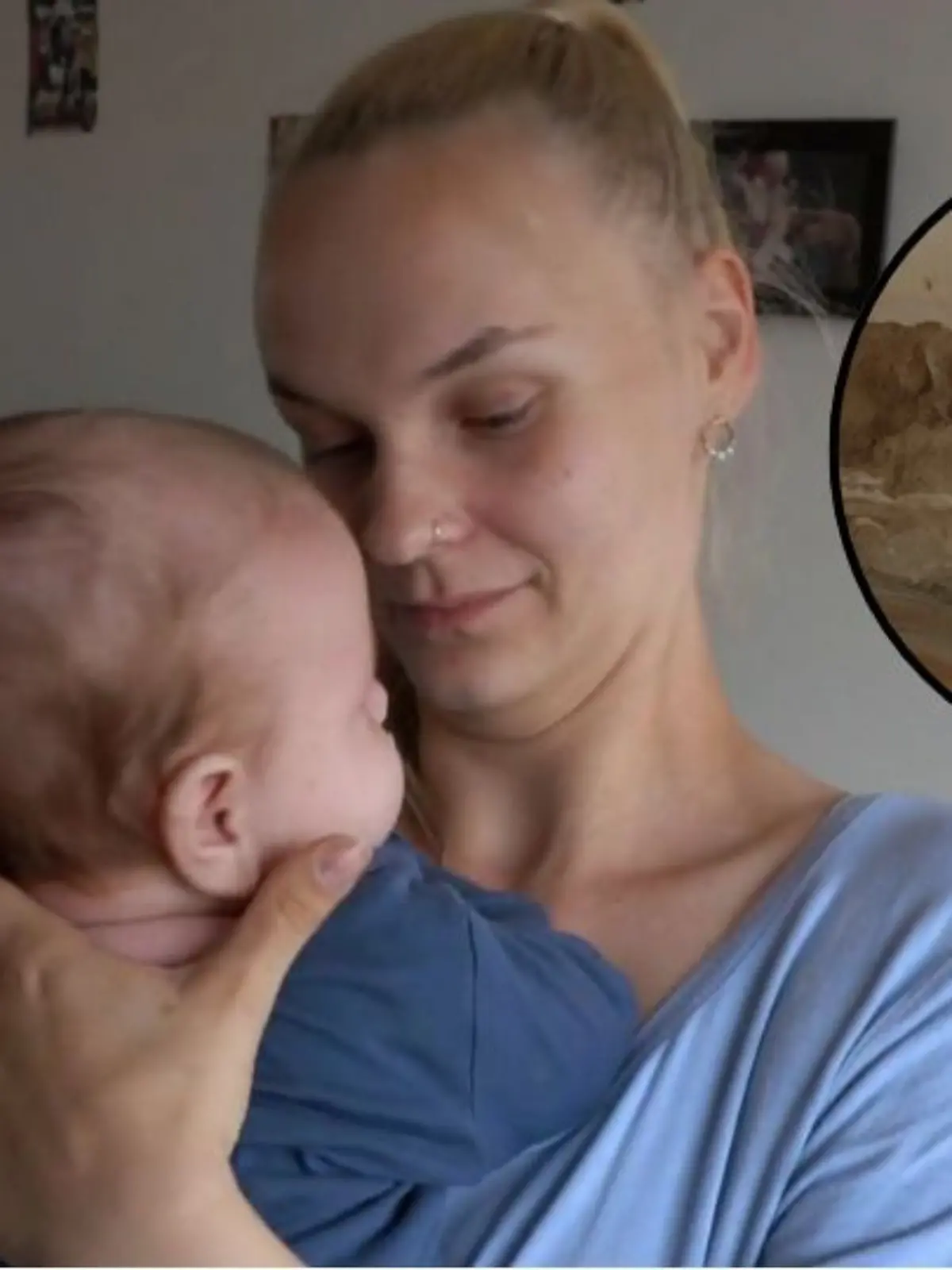 Michele mit einem ihrer beiden Kinder.