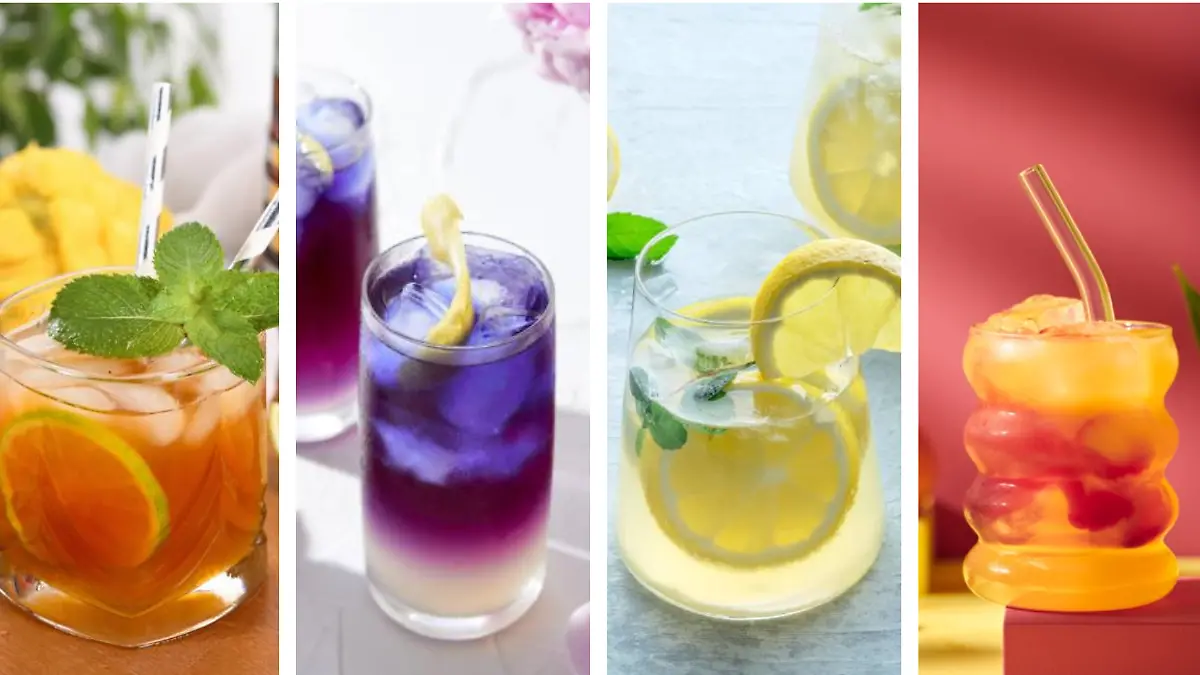 Mango-Eistee, Butterfly Pea Flower Tea, Gin Tee Cocktail oder Cool Paradise 