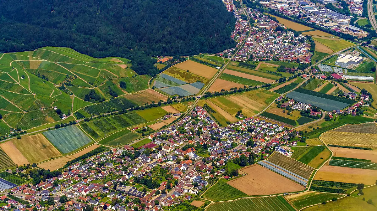 Stadtansicht des Innenstadtbereiches in Emmendingen im Bundesland Baden-Württemberg, Deutschland