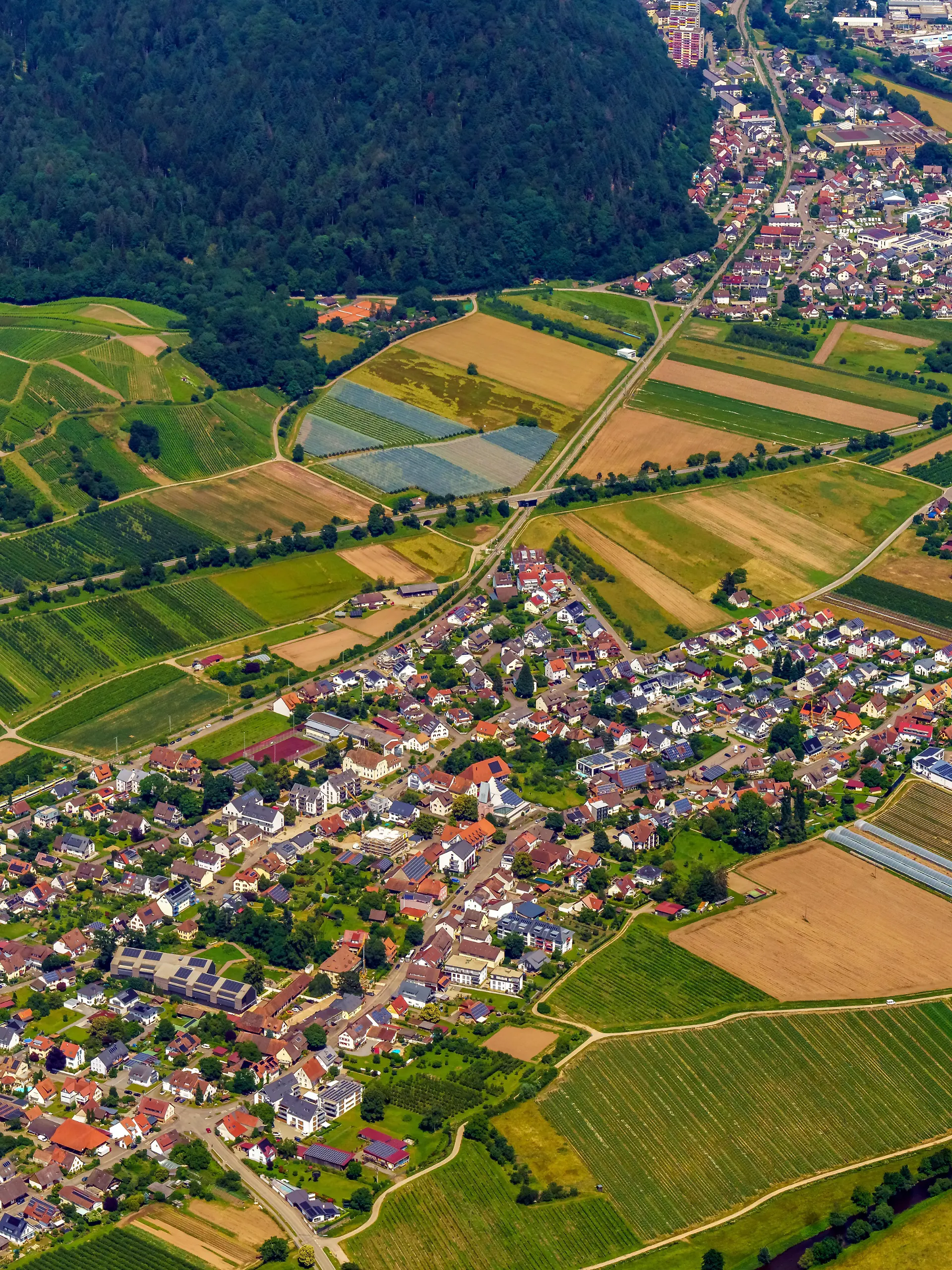 Stadtansicht des Innenstadtbereiches in Emmendingen im Bundesland Baden-Württemberg, Deutschland