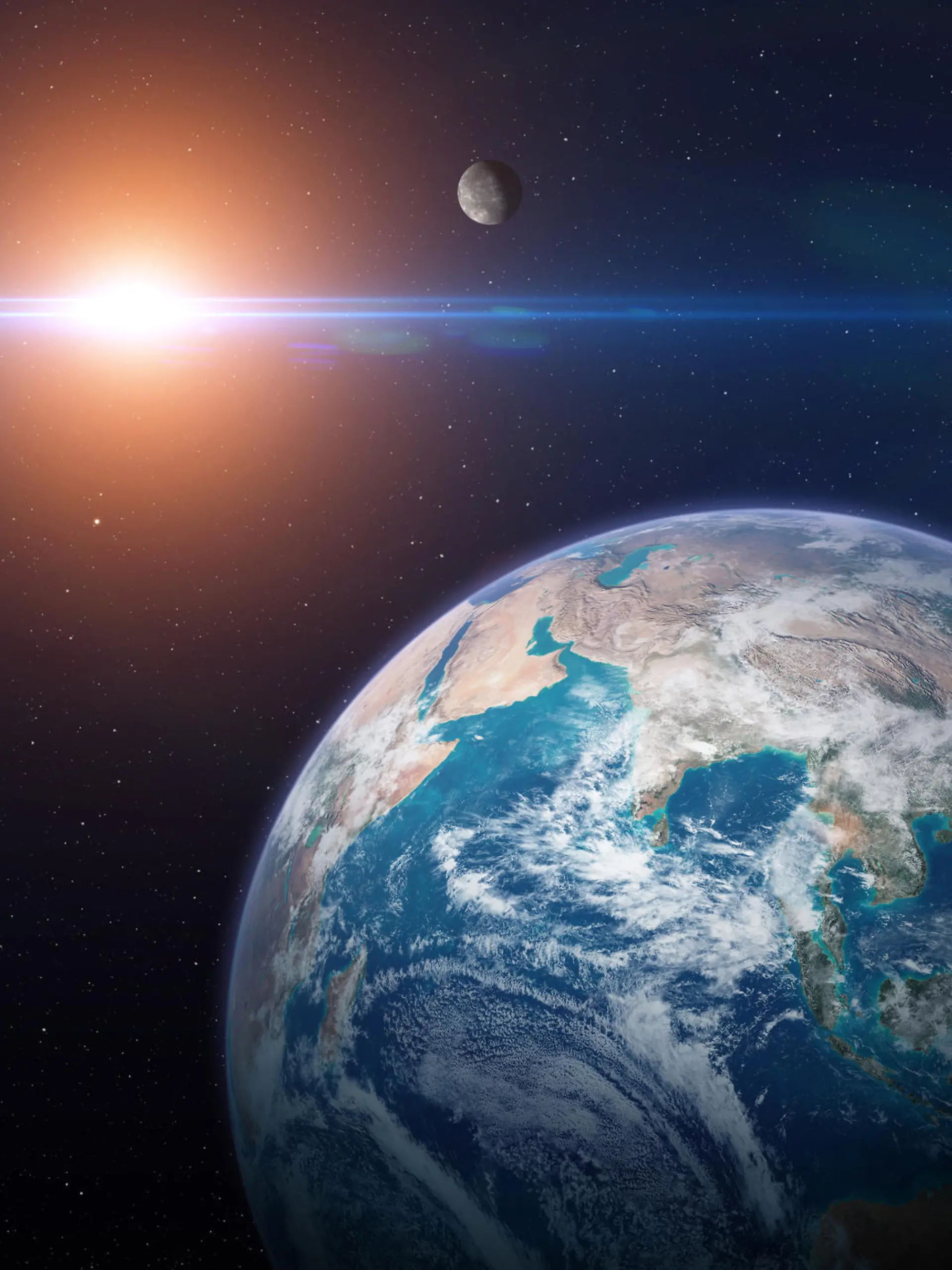 Solar system planets: Earth, Venus, Mercury. Terrestrial planets. Sci-fi background. Elements of this image furnished by NASA. ______ Url(s): "https://photojournal.jpl.nasa.gov/catalog/PIA00271"https://photojournal.jpl.nasa.gov/jpeg/PIA15160.jpg"https://images.nasa.gov/details-GSFC_20171208_Archive_e002130"nSoftware: Adobe Photoshop CC 2015. Knoll light factory. Adobe After Effects CC 2017.