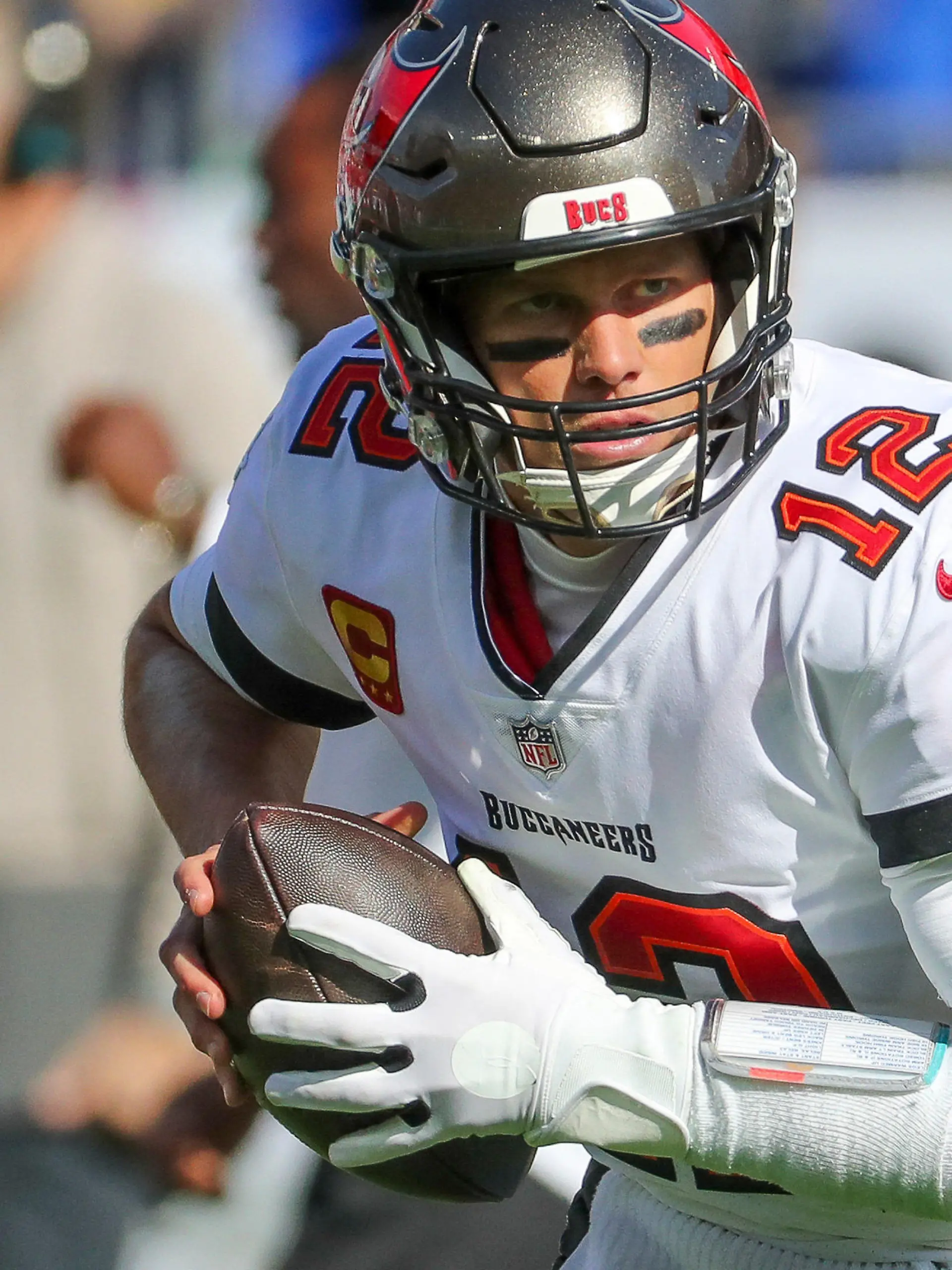 Tampa Bay Buccaneers quarterback Tom Brady has restructured his deal with the Bucs, but still will be a free agent following the 2022 season, when he'll be 45. (Douglas R. Clifford/Tampa Bay Times/TNS/ABACAPRESS.COM - NO FILM, NO VIDEO, NO TV, NO DOCUMENTARY