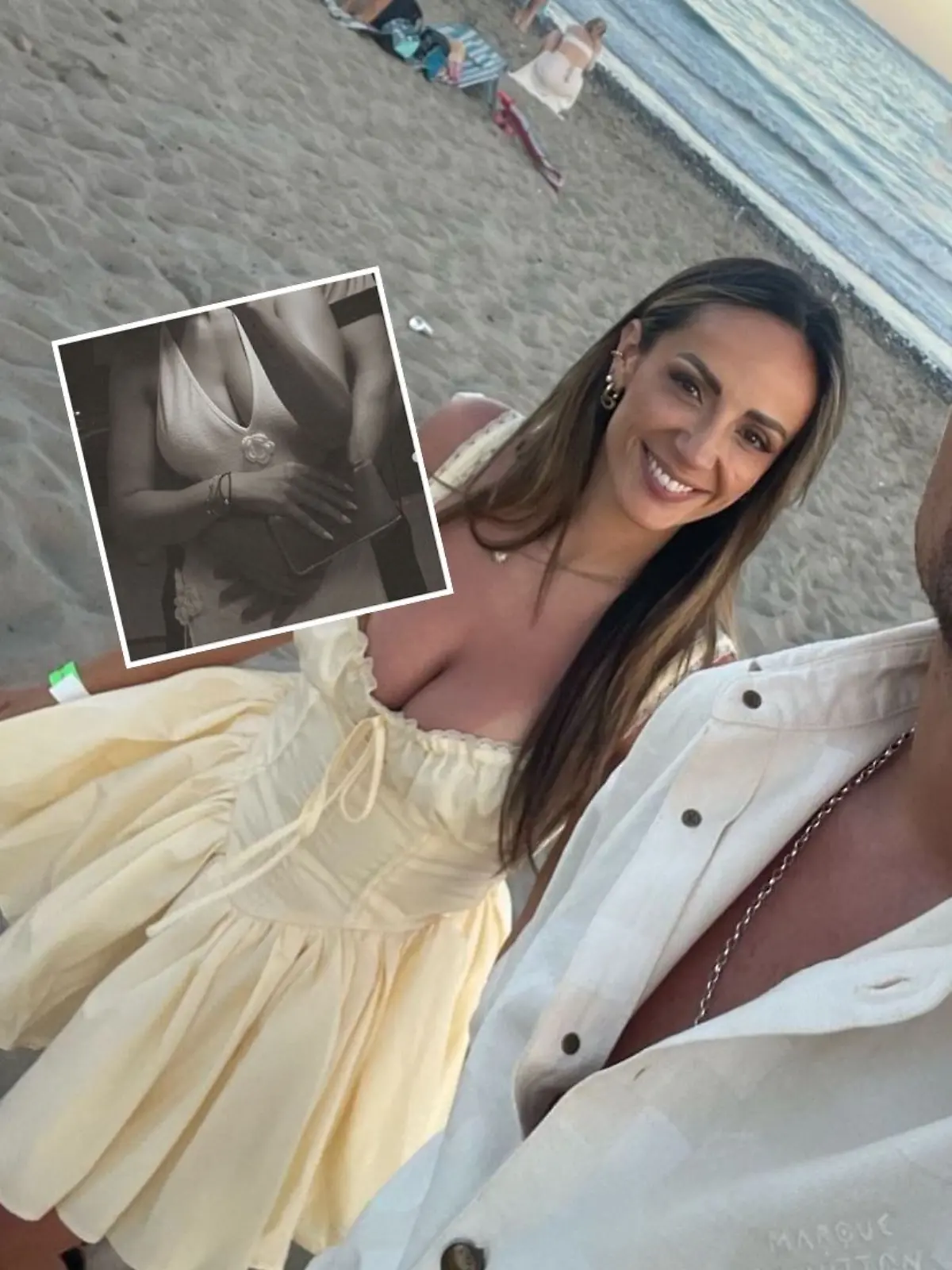 Collage: Jennifer Saro zeigt sich verschmust mit einem Unbekannten