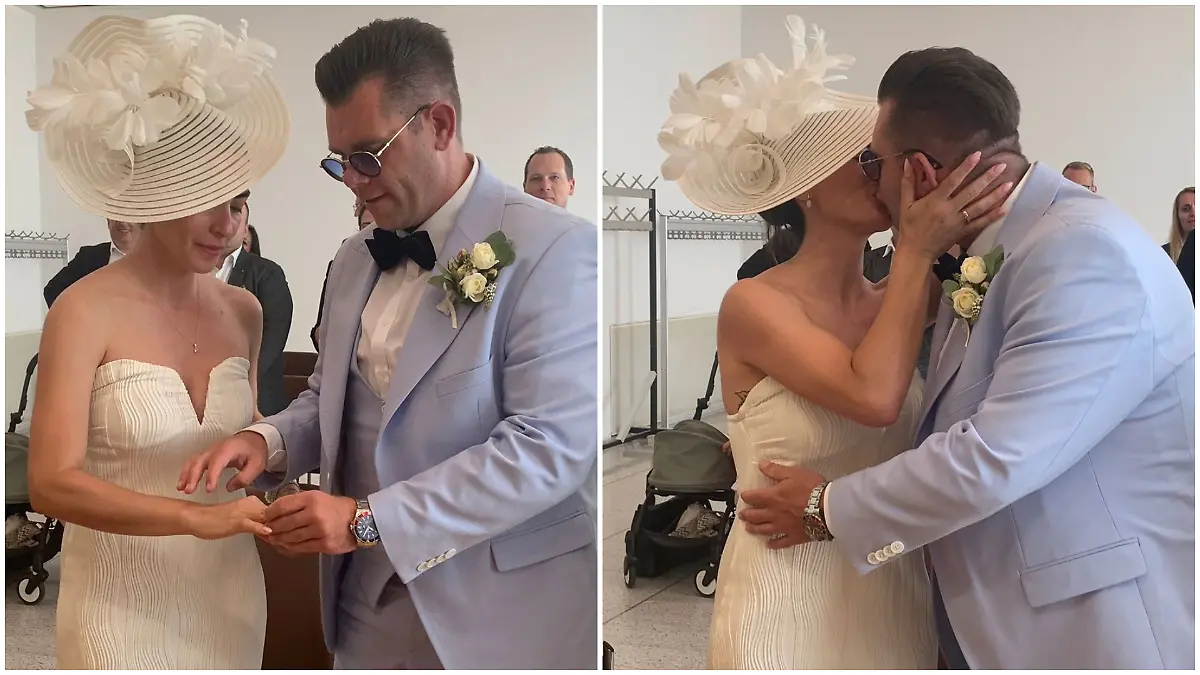 Dennis Schick und seine Liliana bei der standesamtlichen Trauung