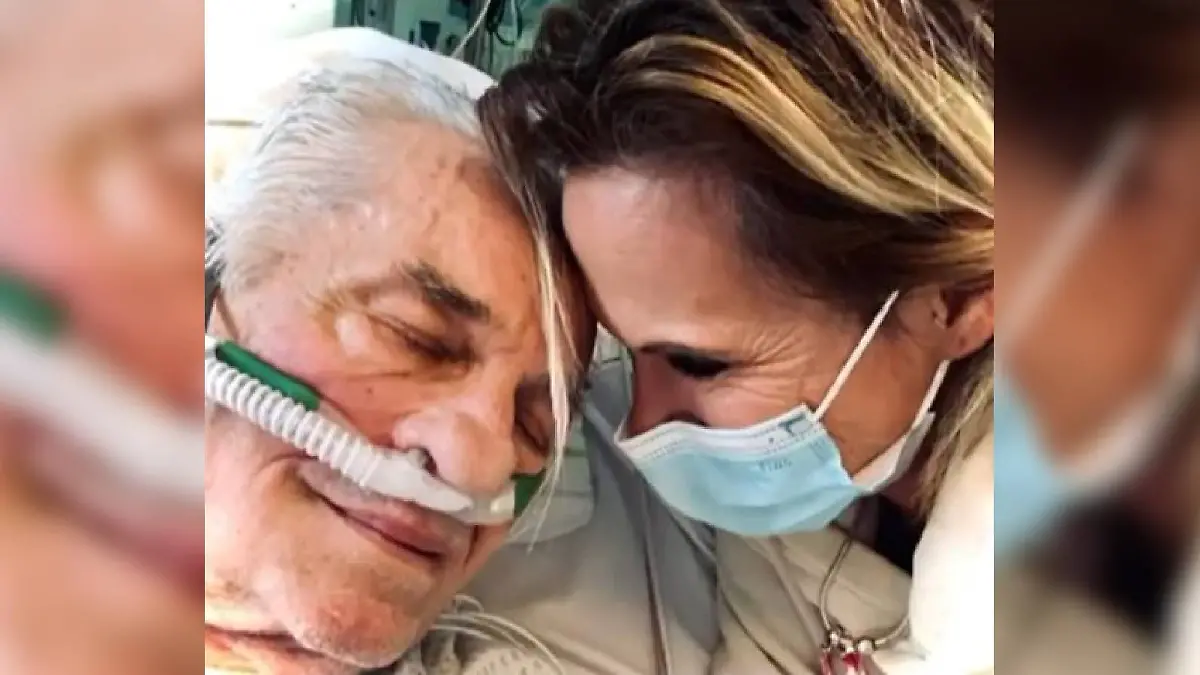 Heinz Hoenig mit seiner Frau Annika im Krankenhaus.