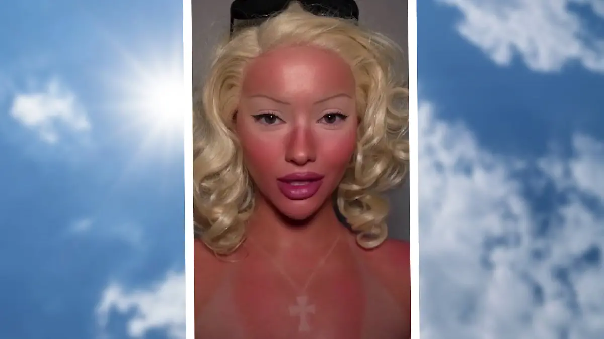 Extra so schminken, als ob es aussieht, als hätten wir uns einen fetten Sonnenbrand gehört? Laut TikTok ist DAS jetzt Trend!