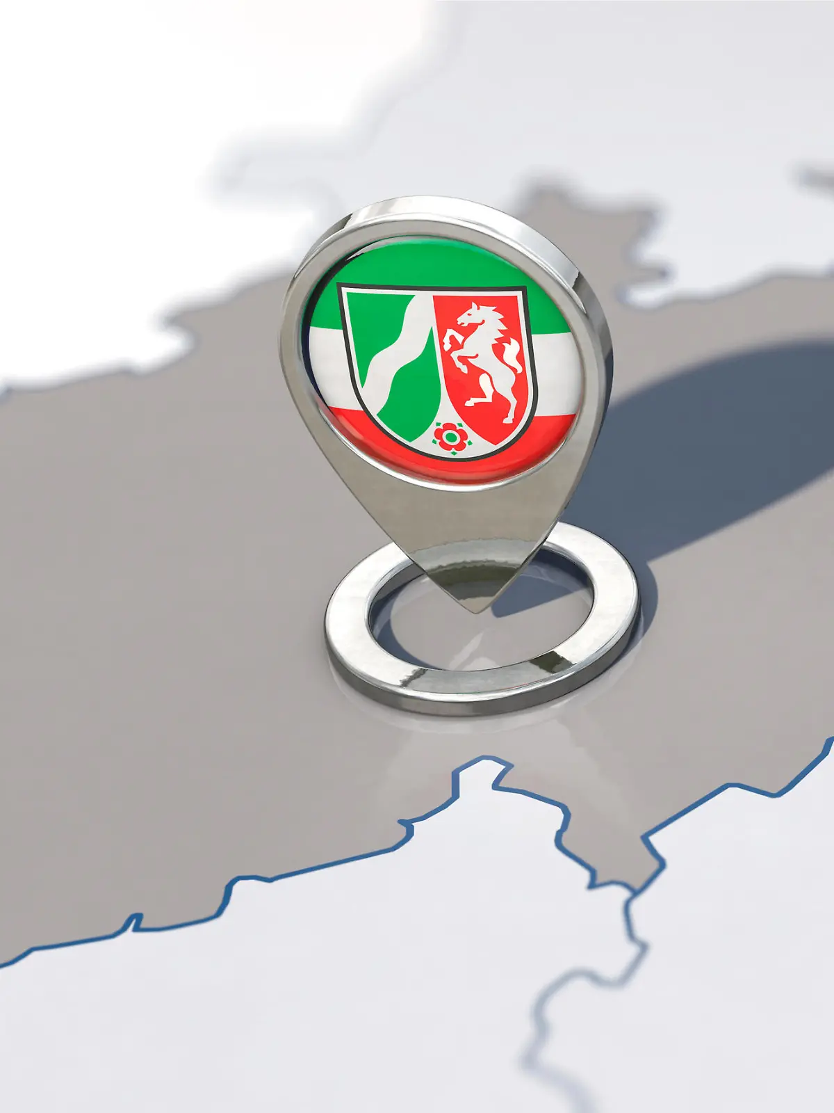 NRW, Nordrhein-Westfalen, Bundesland, Ziel, Landkarte, Wahl, Navigation, Wahlen, Tourismus, Migration, Fahne, Flagge, Wappen, Zielland, Standort, Zielort, Industriestandort, Reiseziel, Arbeit, 3D, Job, Navi, Zielpunkt, reisen, Reise, Urlaub, Umzug, flüchten, Urlaubsziel, Navigationspin, Ausbildung, Karriere, Job, Pin, Urlaubsland, fliehen, Zielland, Reiseland, Zuflucht, Illustration, Wunschland, Wunschziel, rot weiß, Hintergrund, backdrop, Symbol, Symbolbild, Konzept, abstrakt, symbolisch, North Rhine-Westphalia, NRW, vote, shape, Nordrhein-Westfalen, landmark, icon, elections, election, federal state, destination, map, navigation, tourism, migration, flag, coat of arms, target country, location, industrial site, work, 3d, job, navi, travel, trip, vacation, move, escape, holiday destination, navigation pin, pin, holiday country, flee, made in nrw, destination country, travel country, refuge, illustration, desired destination, red white, background, backdrop, symbol, symbolic image, concept, symbolic