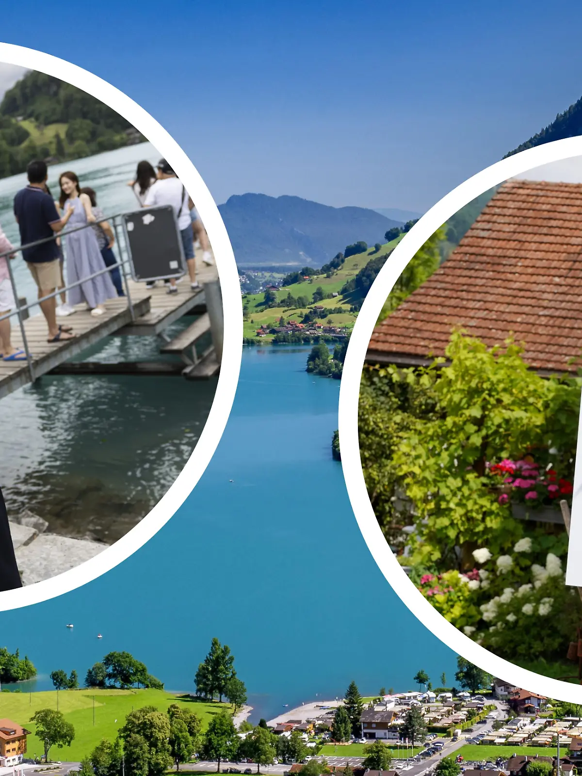 In Lungern in der Schweiz werden Anti-Touri-Schilder verteilt. 