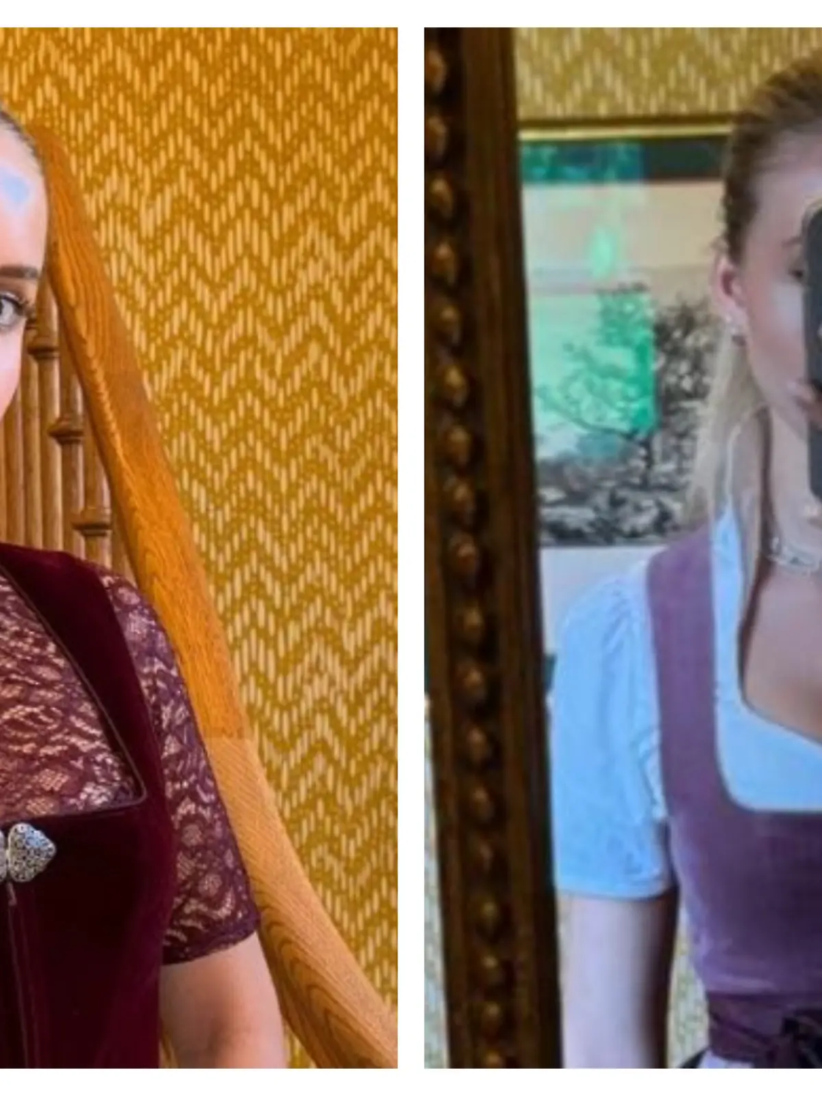 Davina und Shania Geiss im Dirndl. 