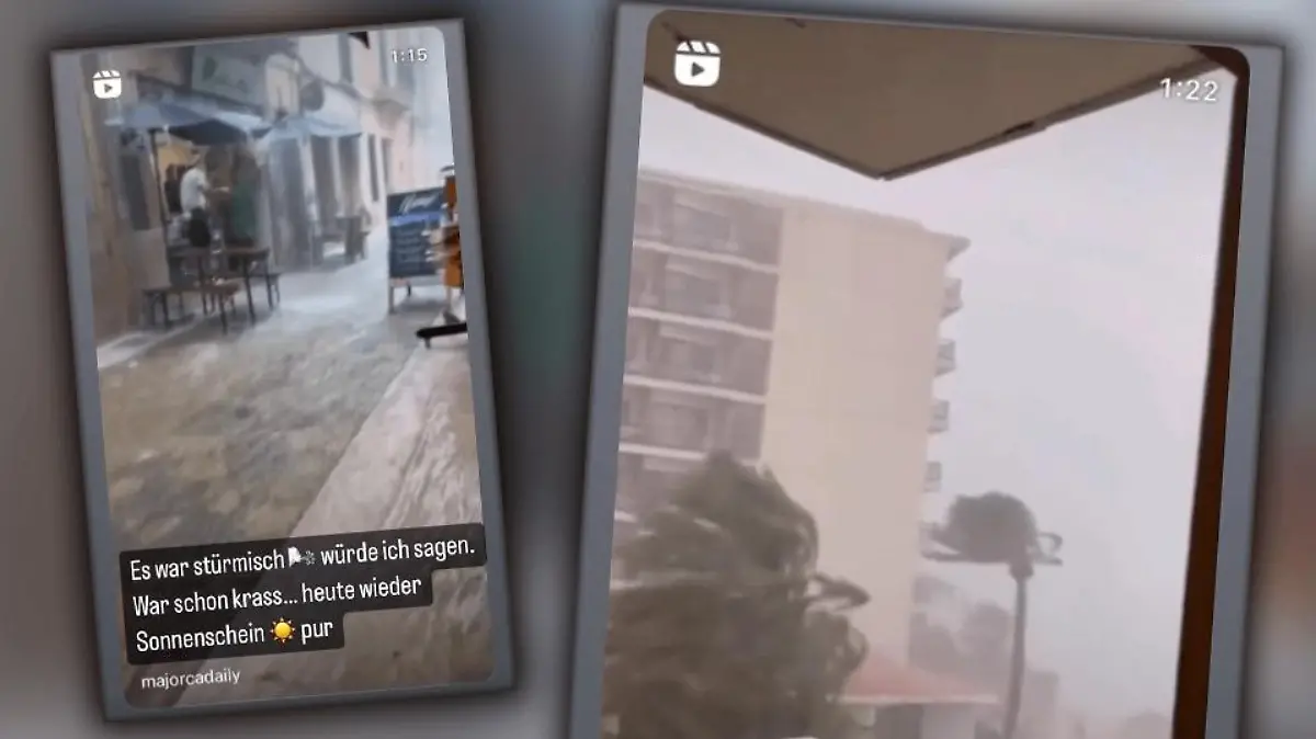Paul Janke zeigt bei Instagram, was das Mallorca-Unwetter angerichtet hat.