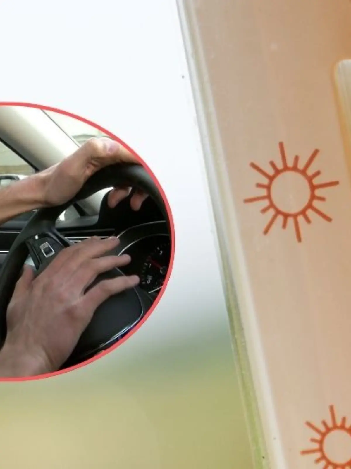 Thermometer im Sommer zeigt hohe Temperatur an.