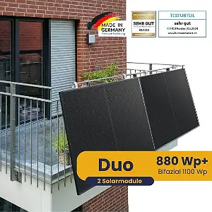 Duo-Gitterbalkon-Komplettpaket (880Wp+) Bifazial