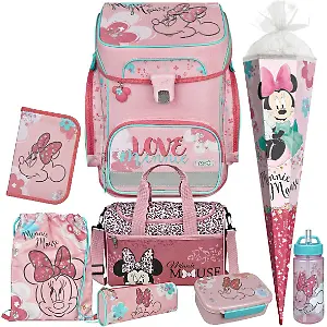 Schulranzen-Komplett-Set 'Minnie Mouse' (neunteilig)