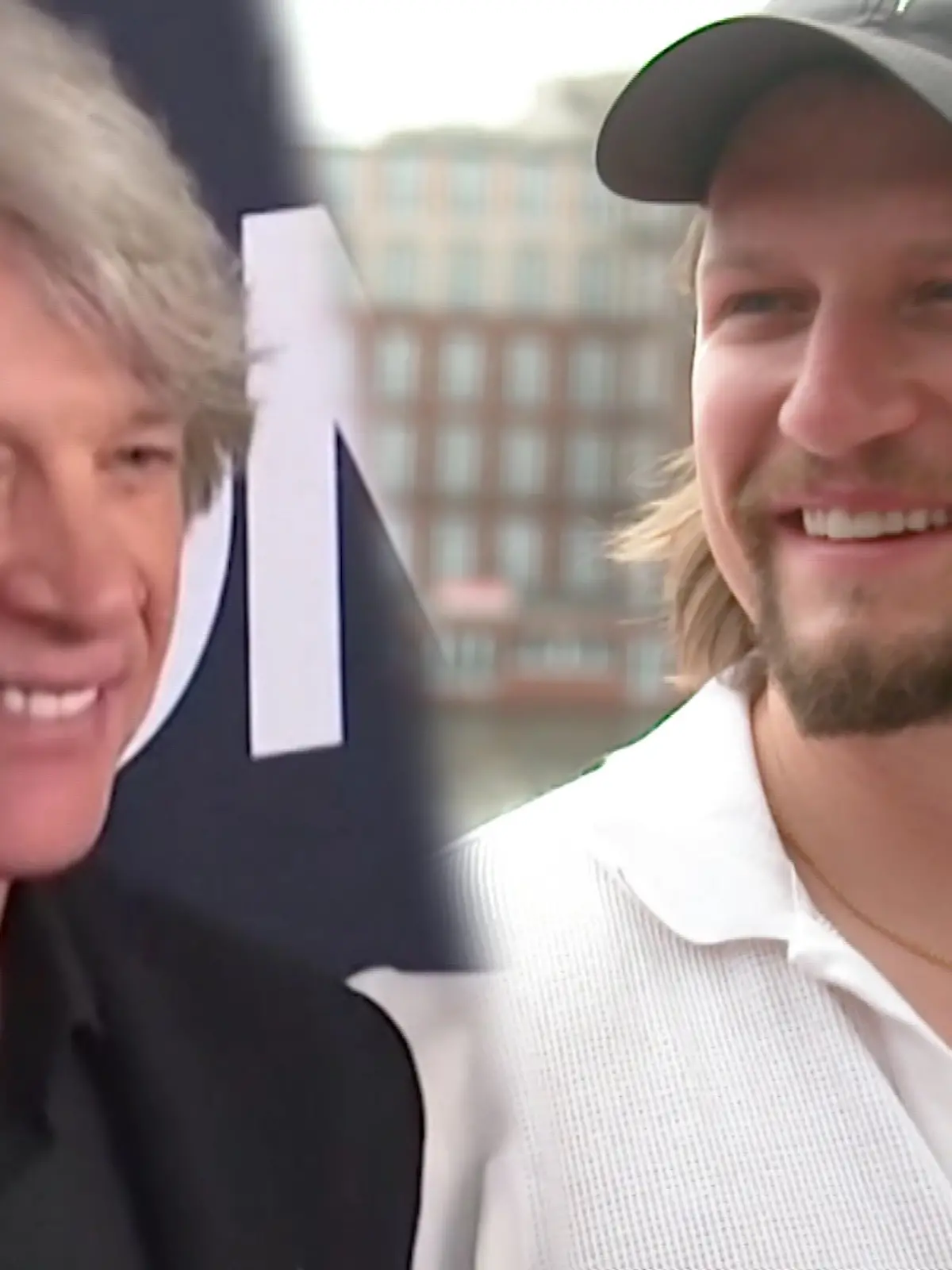 Jesse Bongiovi verrät in Berlin, dass er seinen Vater Jon Bon Jovi locker unter den Tisch trinken kann.