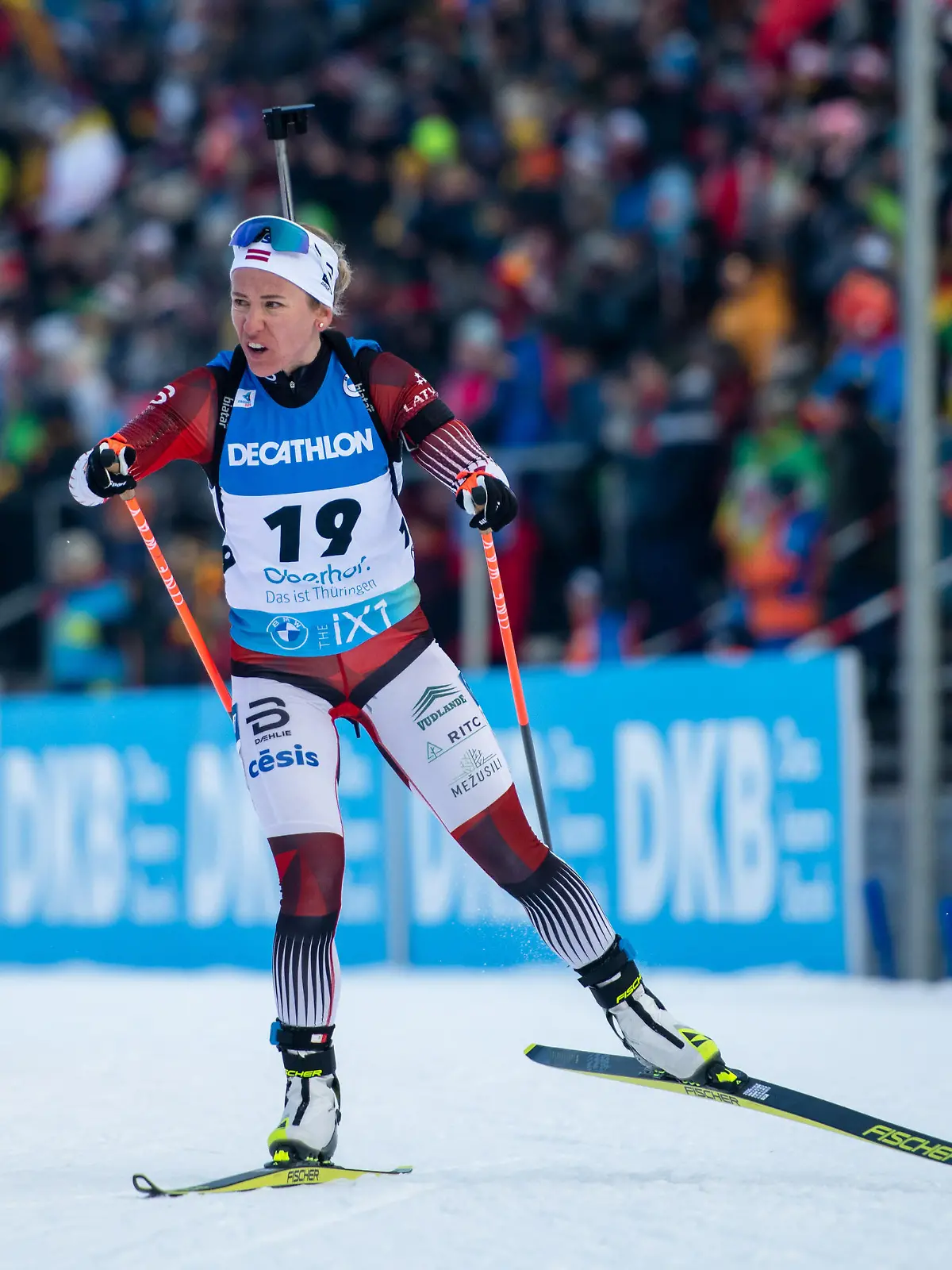 Baiba Bendika (Lettland, #19), GER, BMW IBU Biathlon Weltmeisterschaft Oberhof, 7,5 km Sprint Frauen, 10.02.2023, Saison 2022/2023 Foto: Eibner-Pressefoto/Michael Memmler