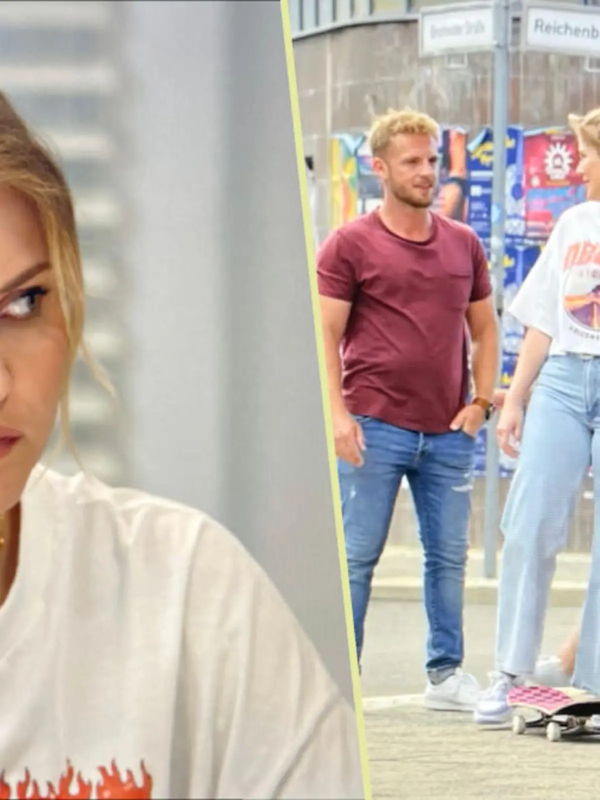 Alicia bei GZSZ beim Skateboard fahren