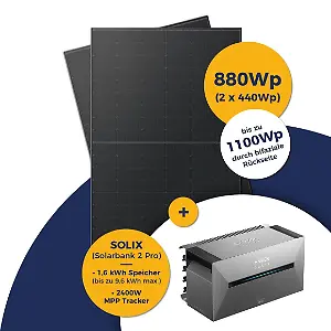 Anker Solarbank 2 E1600 Pro und Kleines Kraftwerk 880Wp Duo mit optionaler Halterung