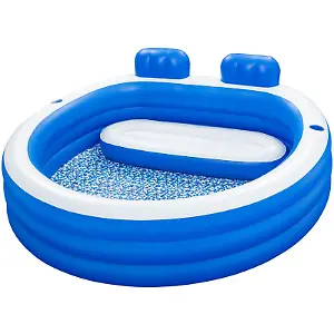 Pool mit Sitzbank, 231 x 219 x 79 Zentimeter