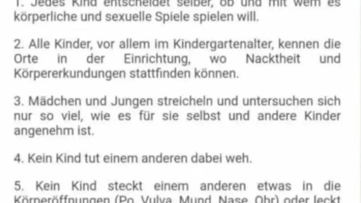 Diese Regeln für den "Körpererkundungsraum" gingen an alle Eltern raus.