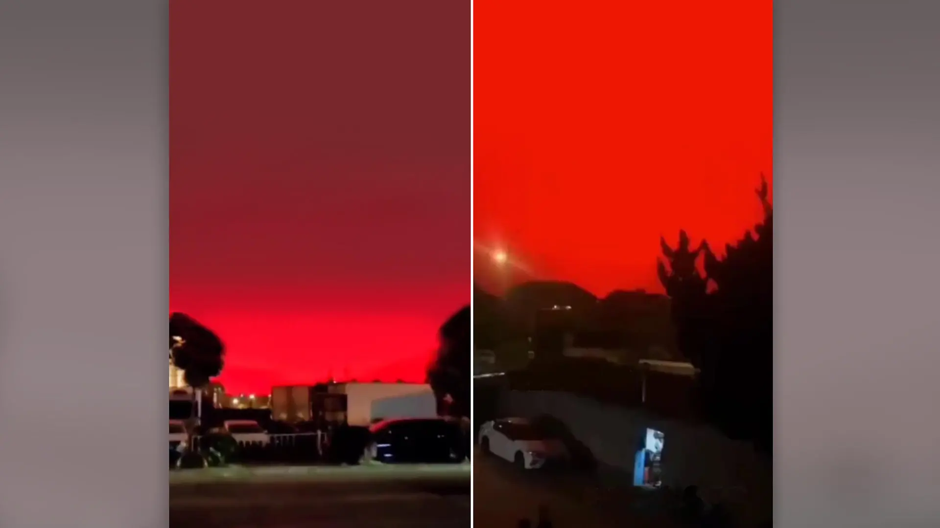 Der Himmel über Zhoushan verfärbte sich blutrot.