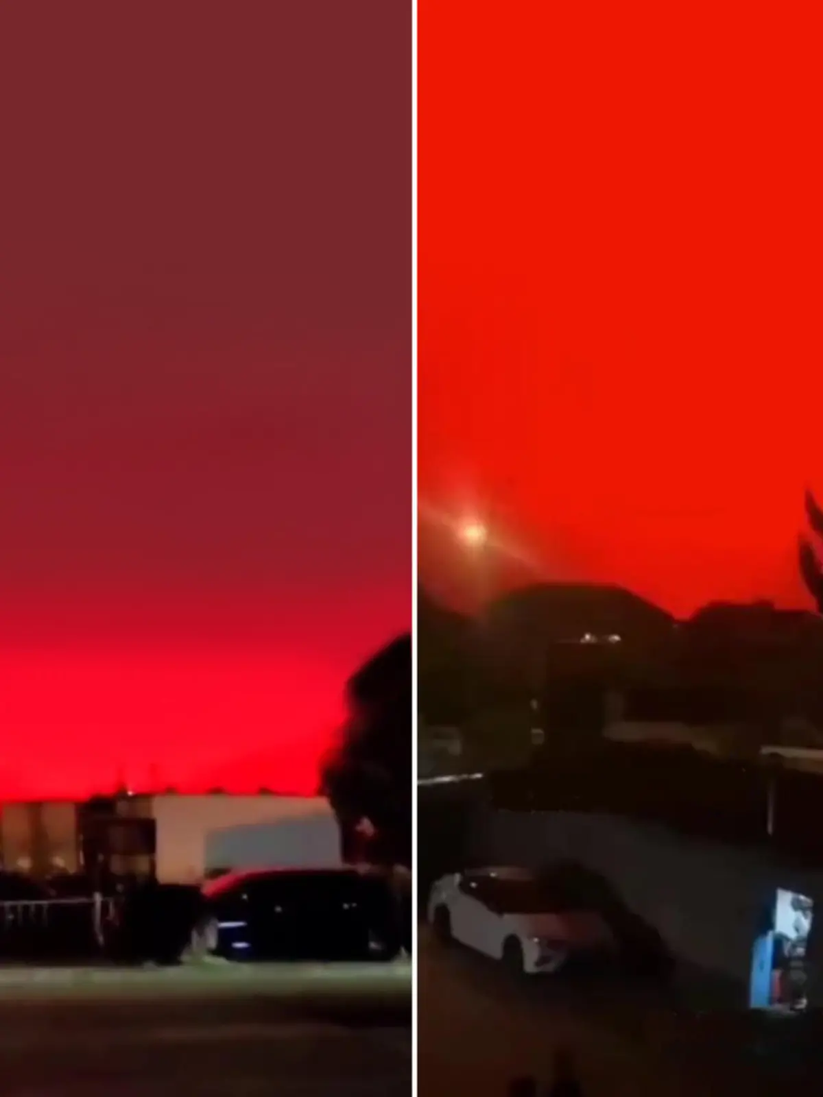 Der Himmel über Zhoushan verfärbte sich blutrot.
