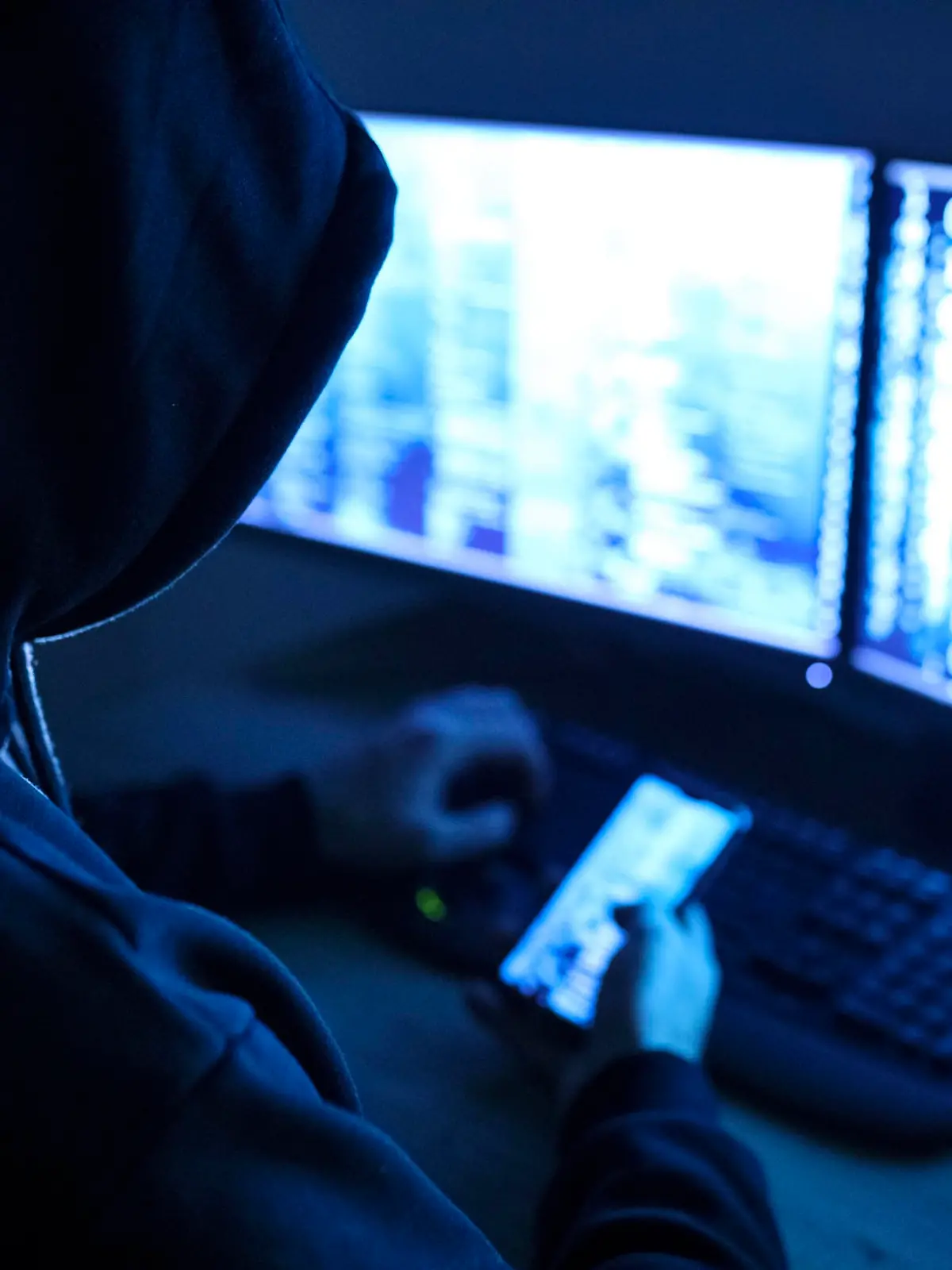 Hacker attacking internet