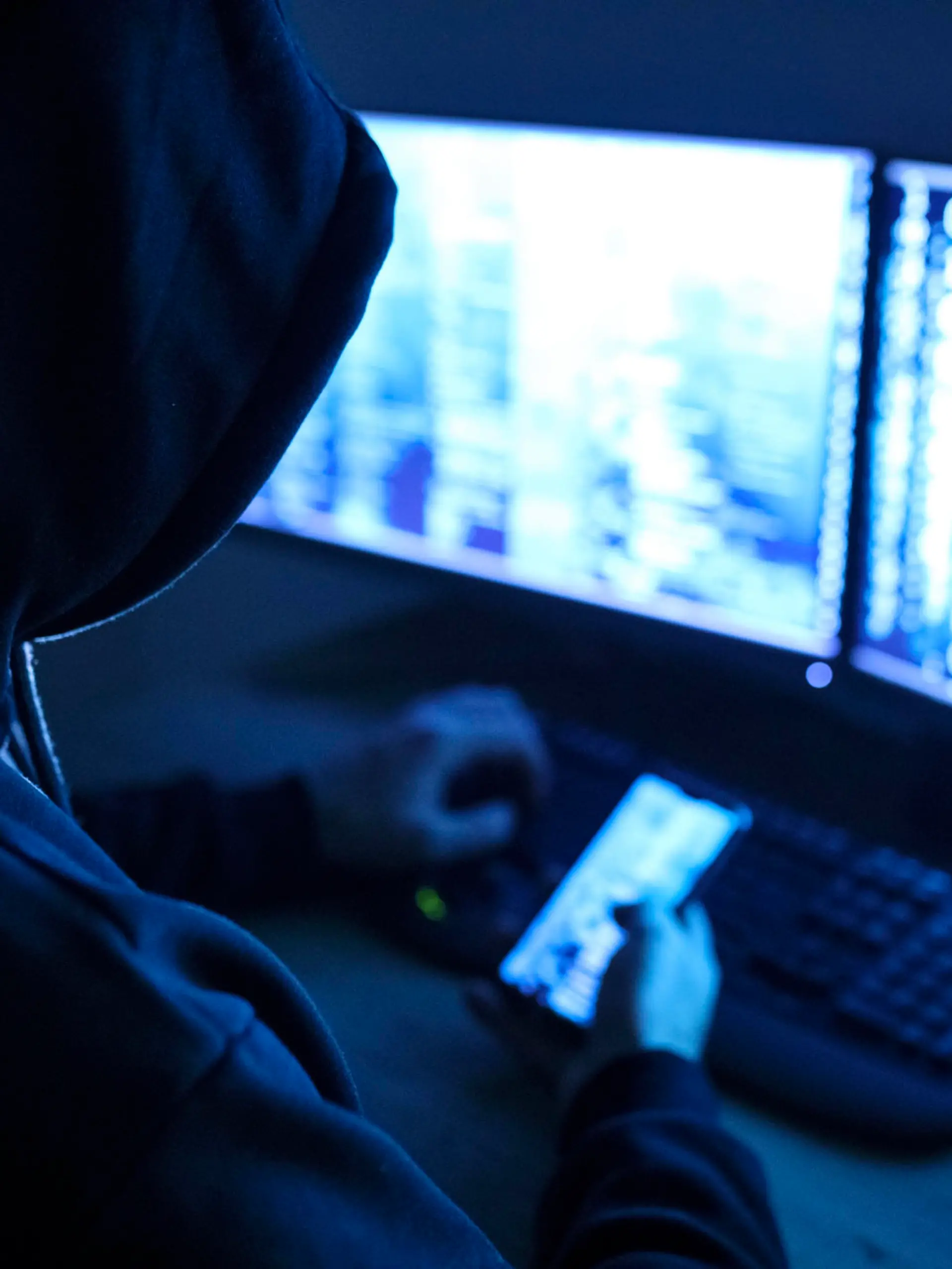 Hacker attacking internet