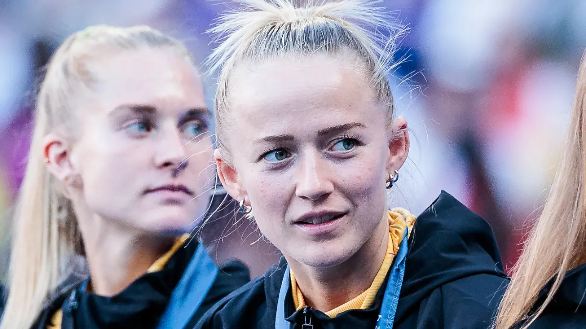 Lea Schüler mit der Bronzemedaille.