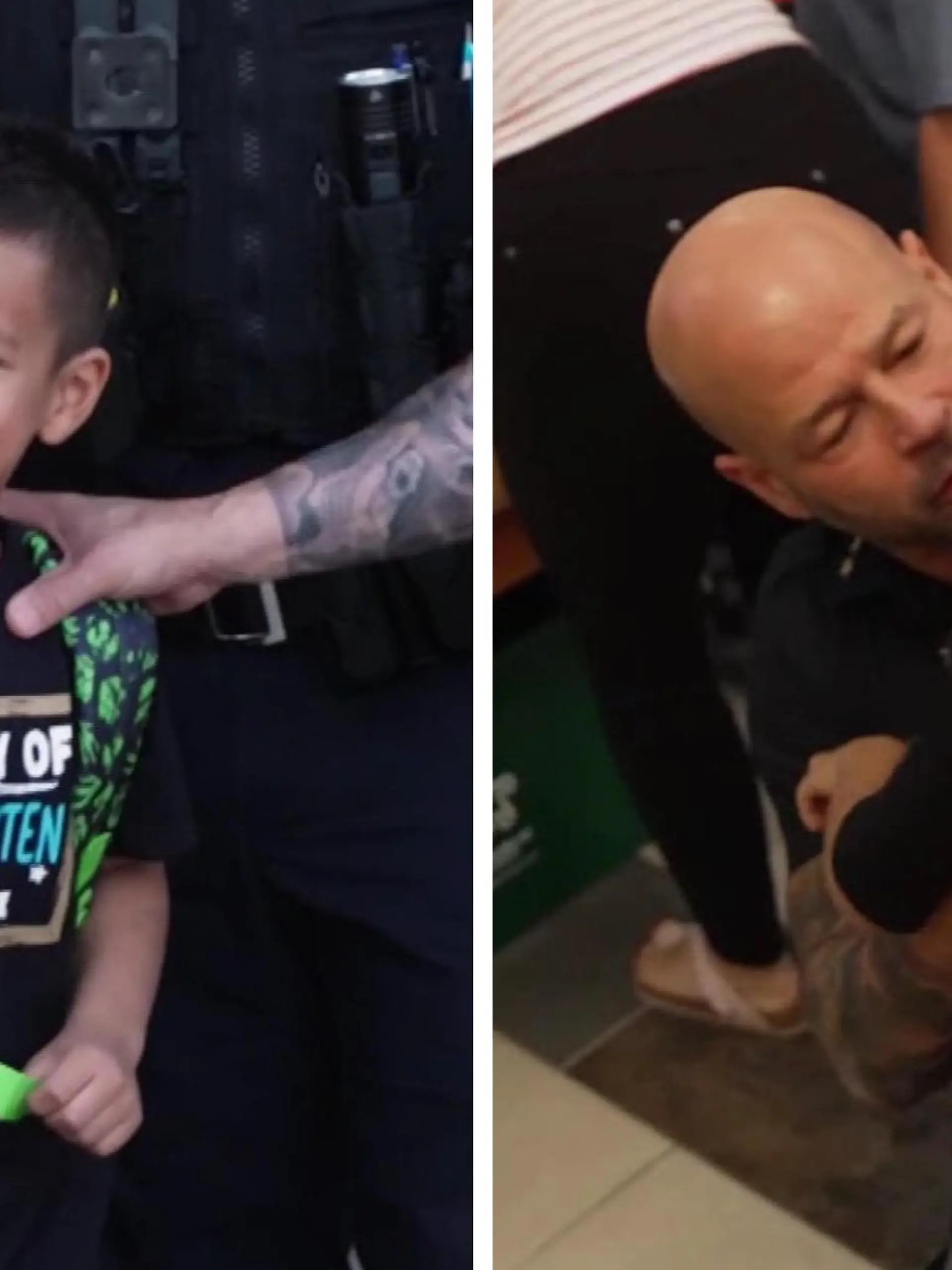 Sein Vater stirbt vor Nicos Augen an einem Herzinfarkt. Jetzt begleiten seine Polizei-Kollegen den kleinen Jungen zu seinem ersten Vorschultag in Dallas, Texas (USA).
