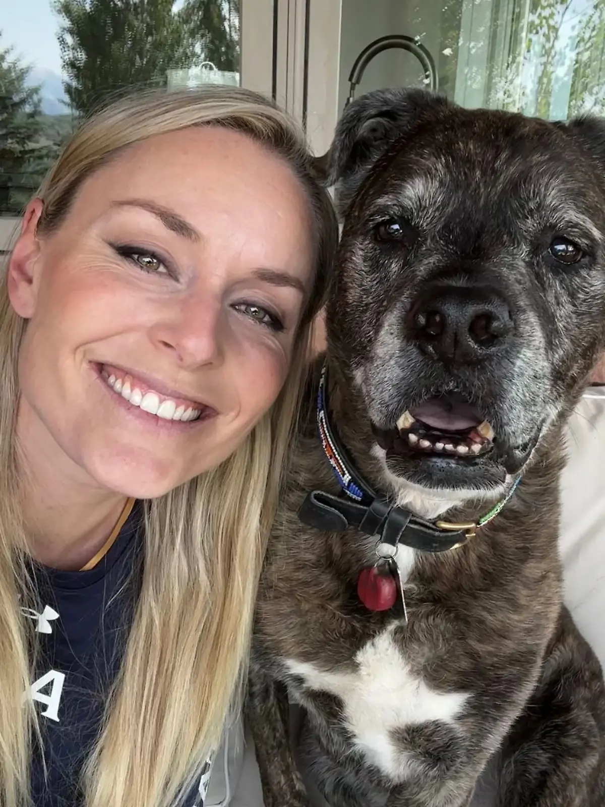 Lindsey Vonn und ihr Hund Leo.