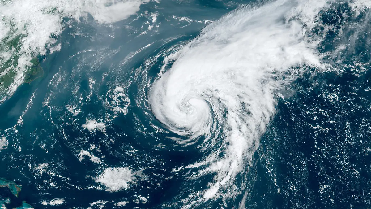 Hurricane Ernesto moves on in the Atlantic Ocean after making landfall on Bermuda in a composite satellite image August 17, 2024. NOAA/Handout via REUTERS THIS IMAGE HAS BEEN SUPPLIED BY A THIRD PARTY.