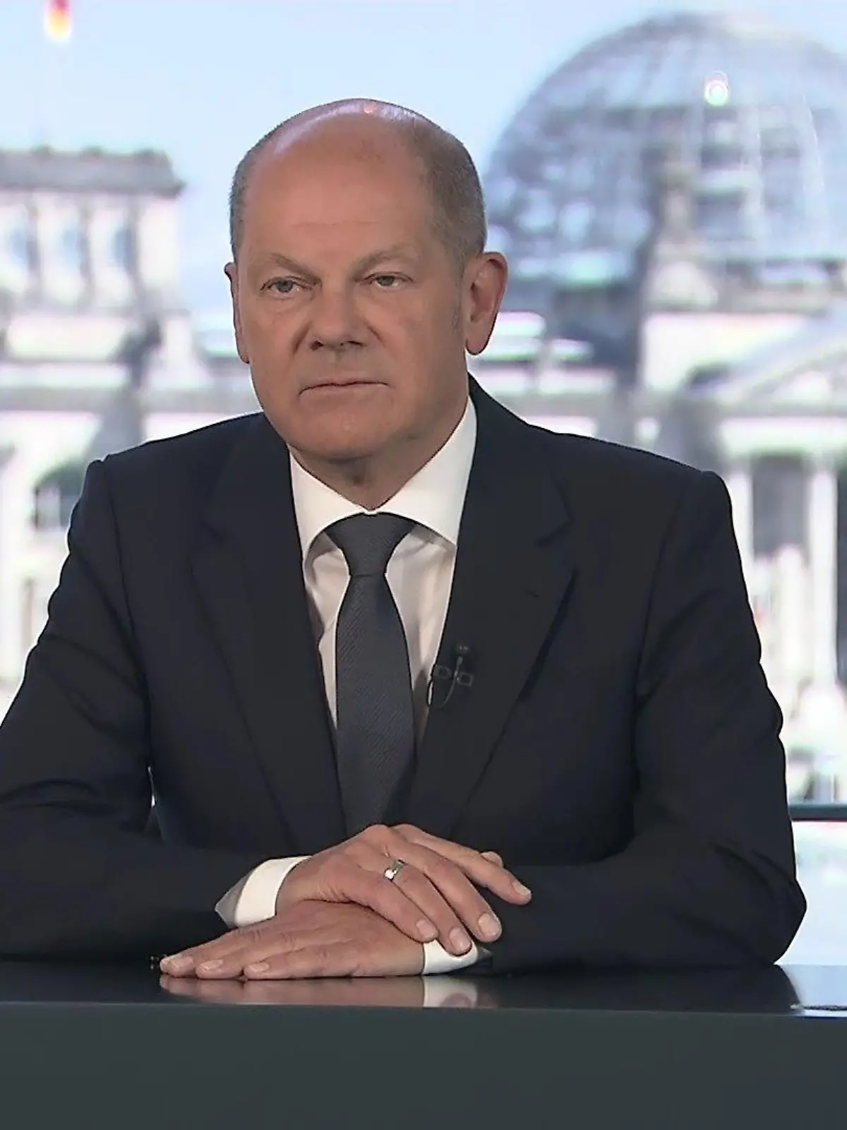 Bundeskanzler Olaf Scholz in seiner TV-Ansprache