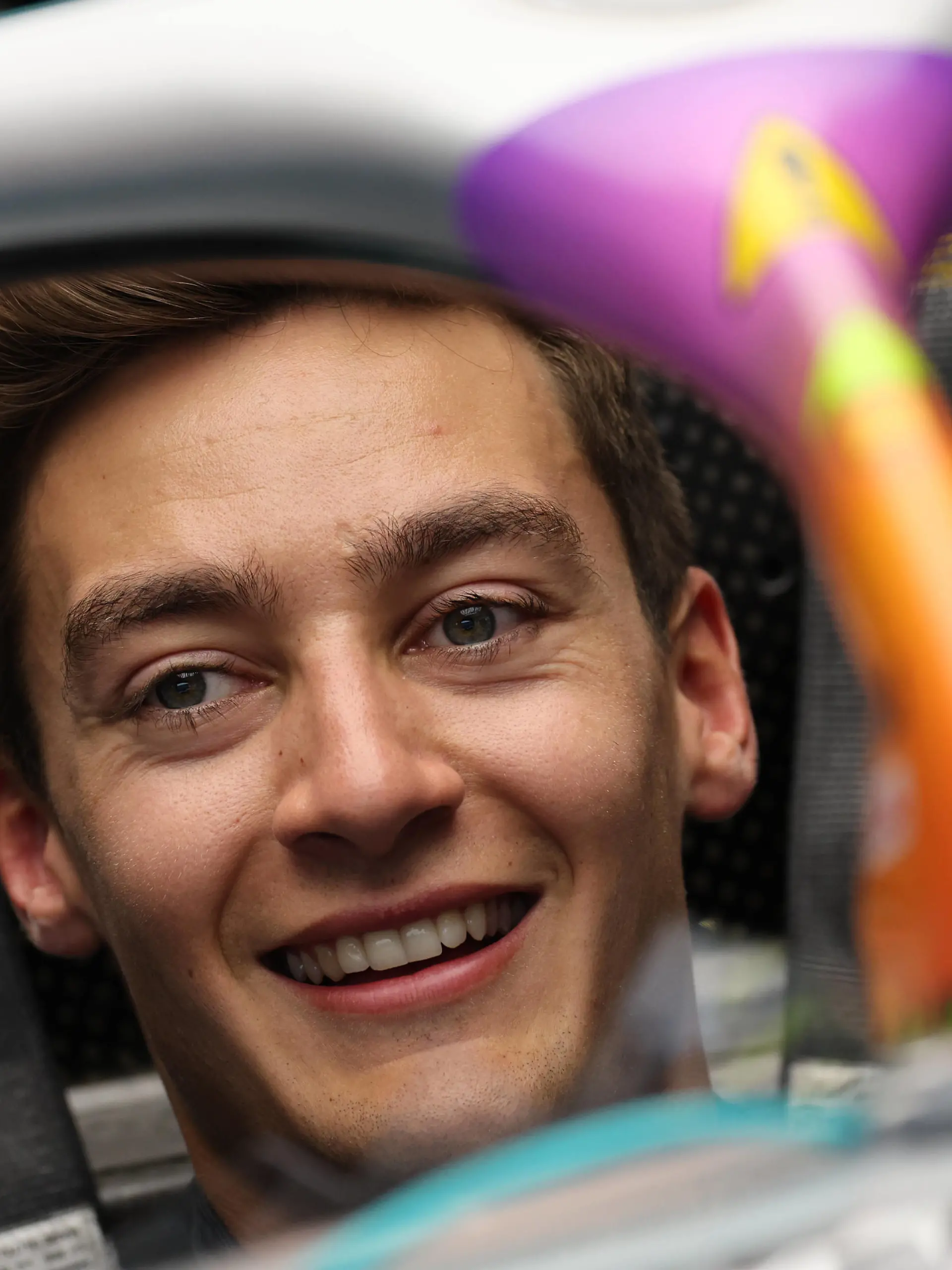  Formula 1 2022: Miami GP MIAMI INTERNATIONAL AUTODROME, UNITED STATES OF AMERICA - MAY 05: George Russell, Mercedes W13 in Mercedes garage during the Miami GP at Miami International Autodrome on Thursday May 05, 2022 in Miami, United States of America. Photo by Steve Etherington / LAT Images Images PUBLICATIONxINxGERxSUIxAUTxHUNxONLY GP2205_222202SNE50037