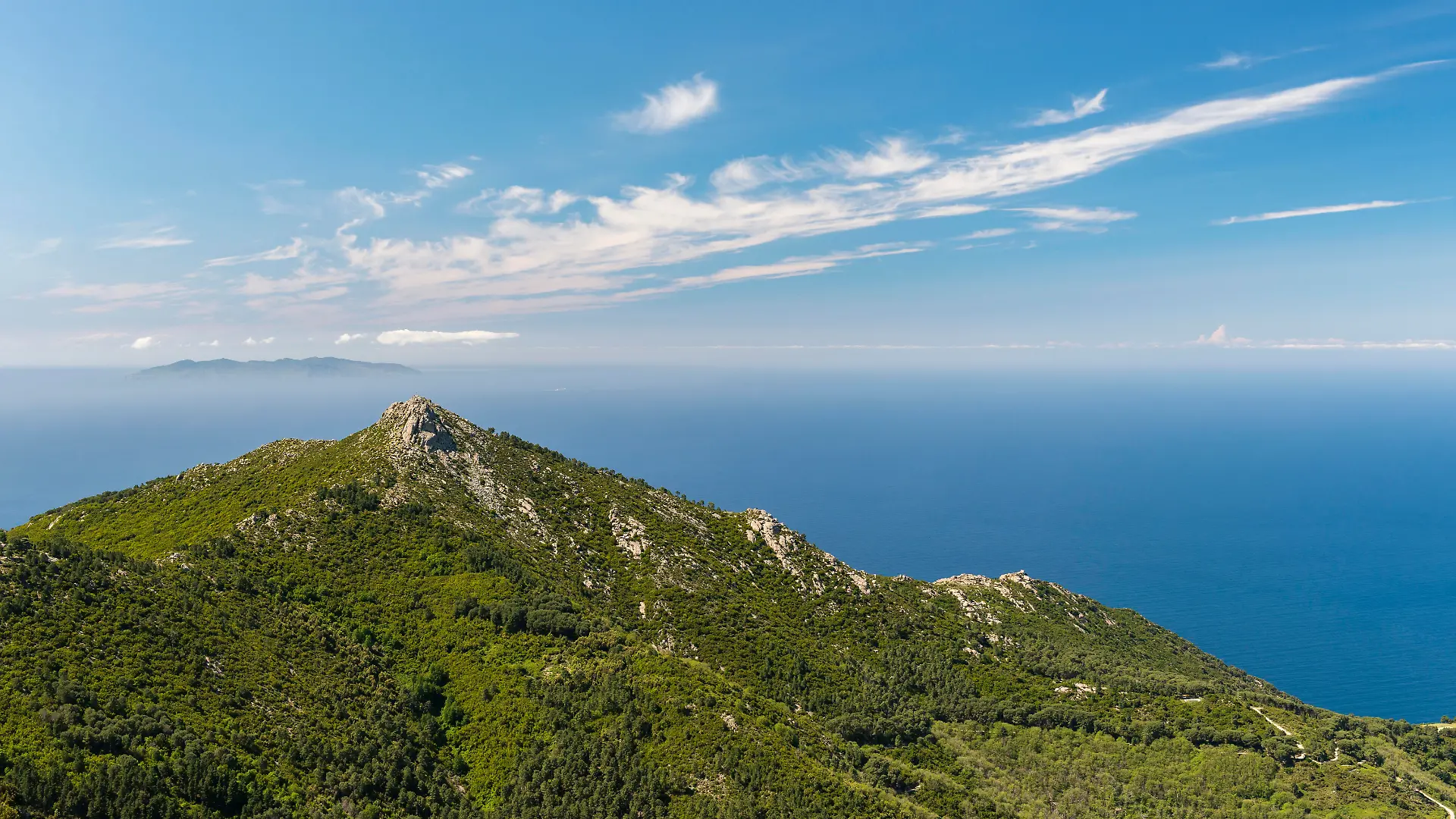Ausblick auf Berg Monte Giove, Nationalpark Toskanischer Archipel, Insel Elba, Provinz Livorno, Toskana, Italien, Europa
