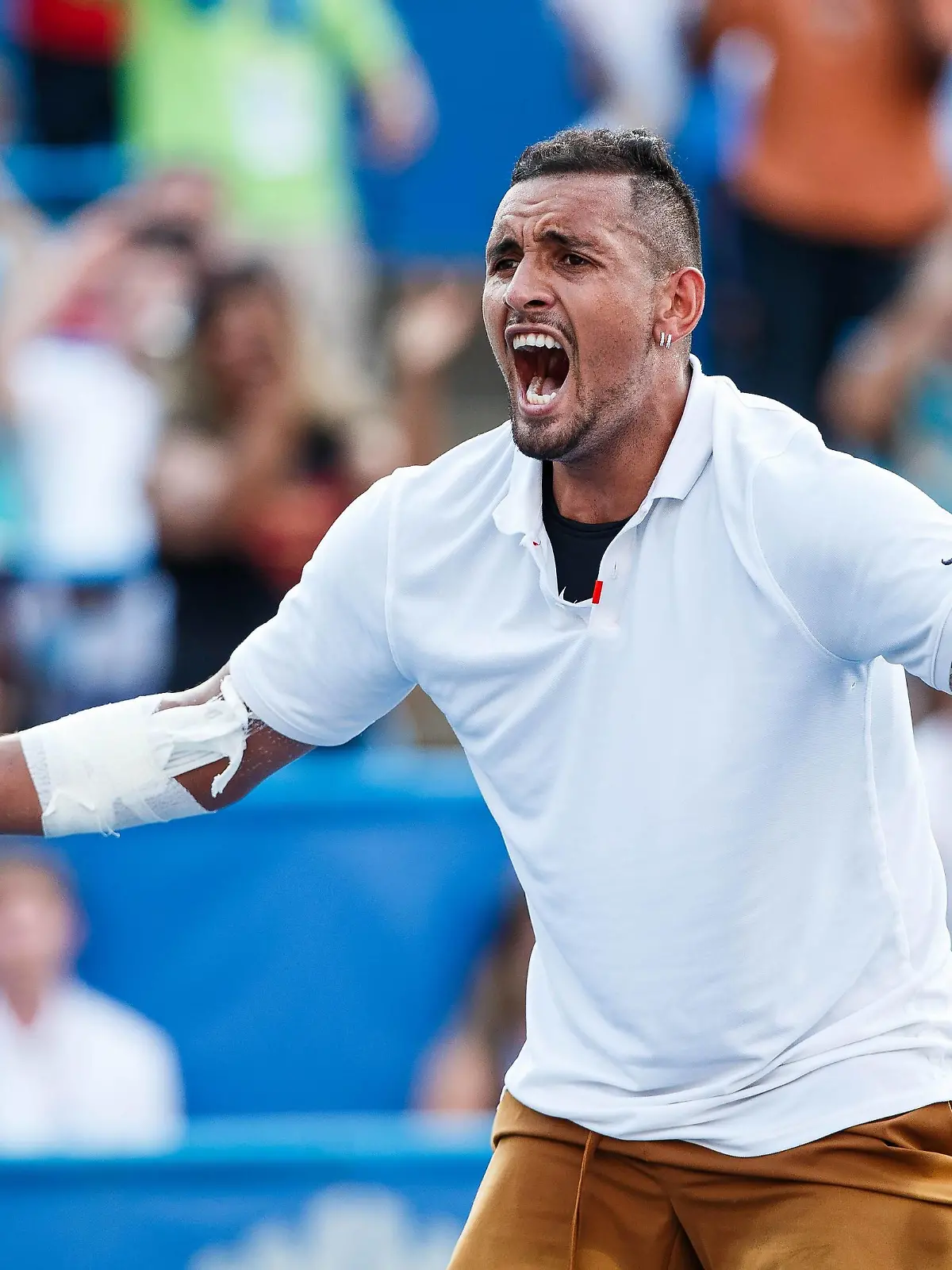 WASHINGTON D.C. , AUGUST 04: NICK KYRGIOS (AUS) during men s singles finals match of the 2019 Citi Open on August 4 ,2019 at Rock Creek Park Tennis Center in Washington D.C. (Photo by Chaz Niell/Icon Sportswire) TENNIS: AUG 04 Citi Open PUBLICATIONxINxGERxSUIxAUTxHUNxRUSxSWExNORxDENxONLY Icon1908047147  
