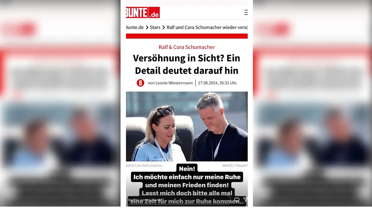 Für Cora Schumacher ist offenbar keine Versöhnung in Sicht