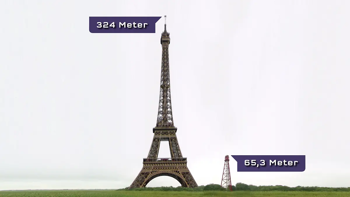 Der Leuchtturm in Campen ist auch als kleiner Bruder des Pariser Eiffelturms bekannt, der aber fünfmal so hoch ist.