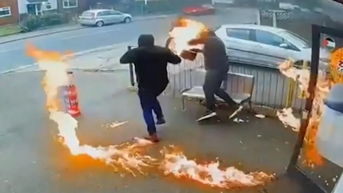 Stupid arsonists set themselves on fire. Attack ends in fire fiasco!