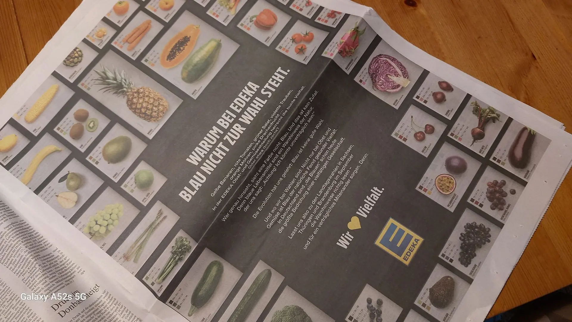 Das Handelsunternehmen Edeka sprach sich vor den Wahlen für Vielfalt aus.