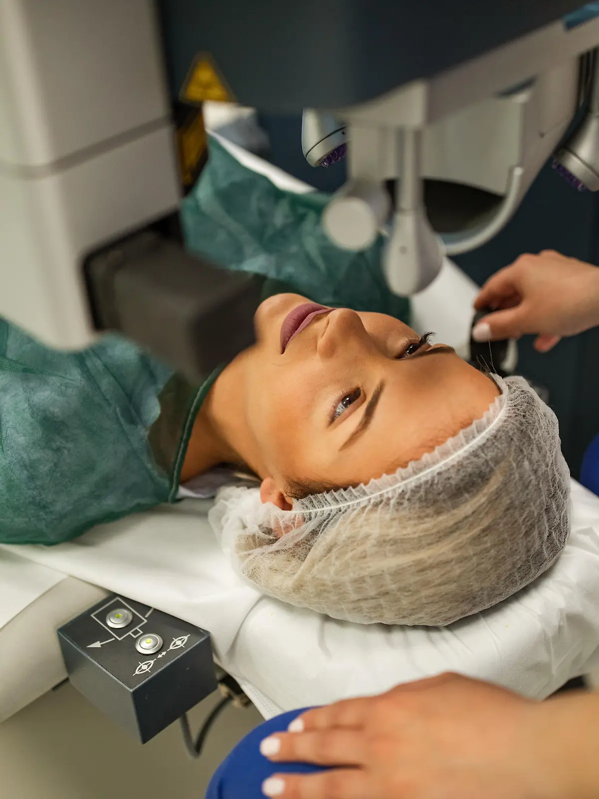 Preparing patient for laser eye surgery