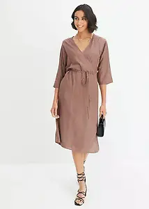 Midi-Kleid aus fließender Viskose