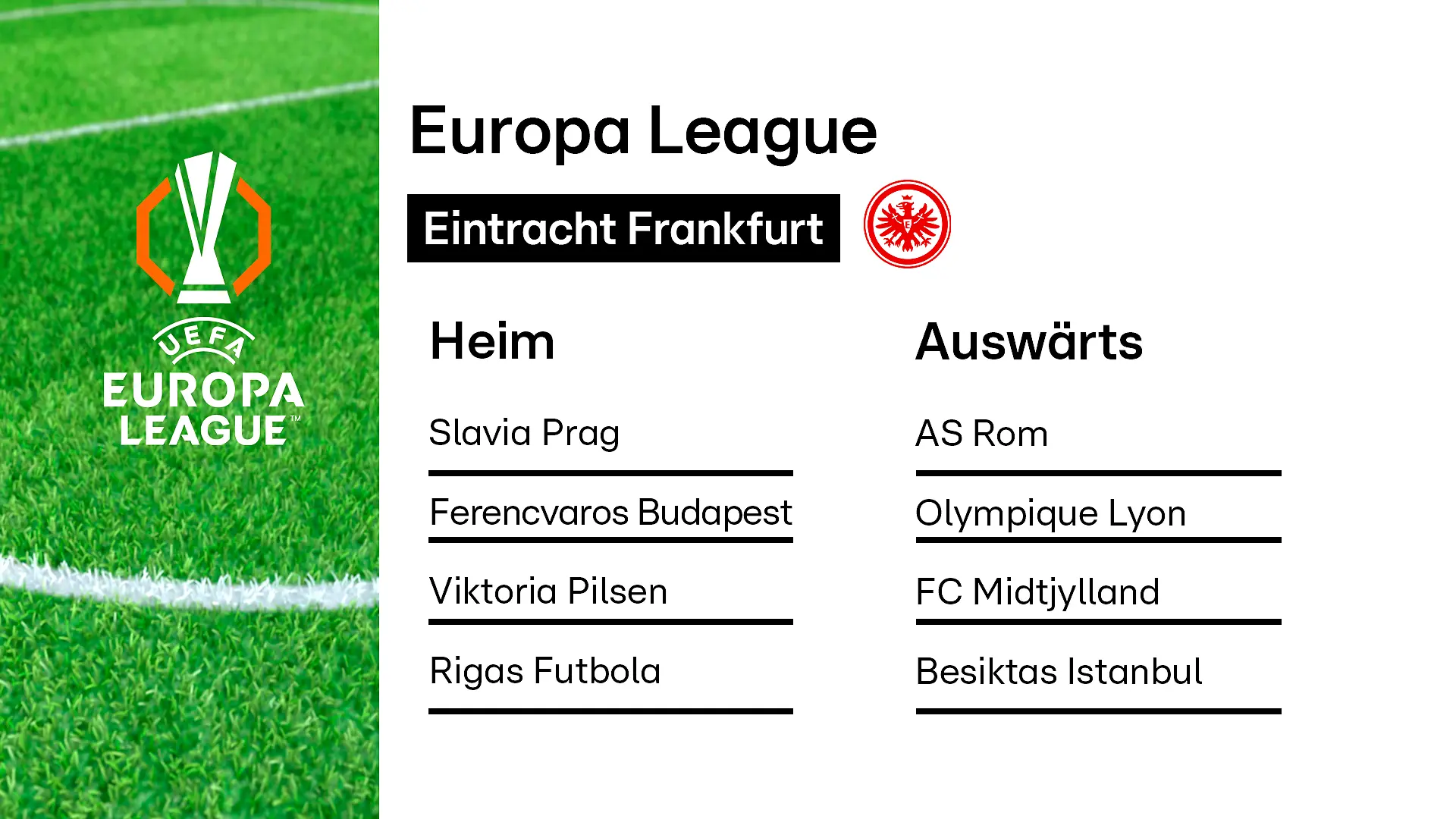 Die Gegner von Eintracht Frankfurt in der Europa League