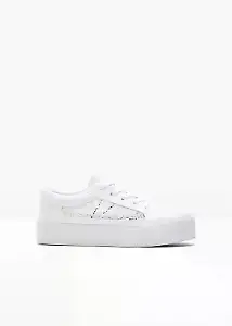 Plateau Sneaker mit Spitzendetails
